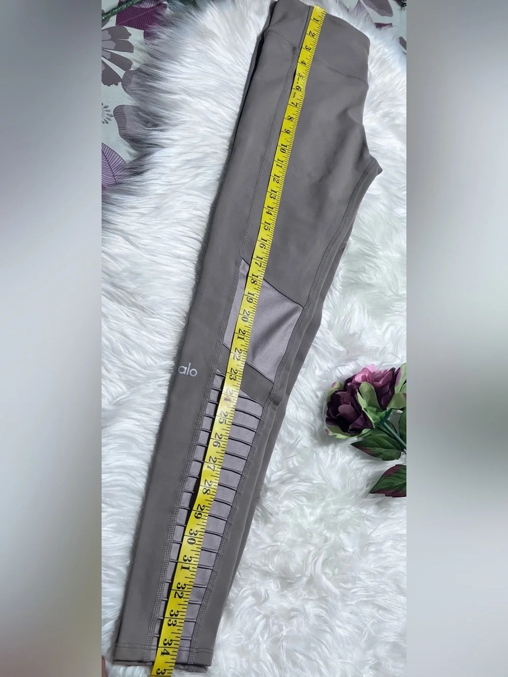 ALO Yoga Ribbed Panel   High Waist Moto Legging